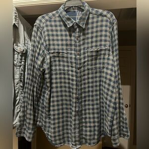 Tailor Vintage Reversible (Checkered and Plaid) Button Up - Medium